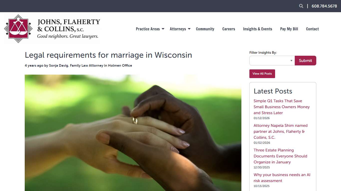Legal requirements for marriage in Wisconsin